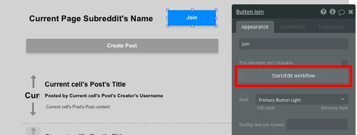 Bubble No Code Reddit Clone Join Subreddit
