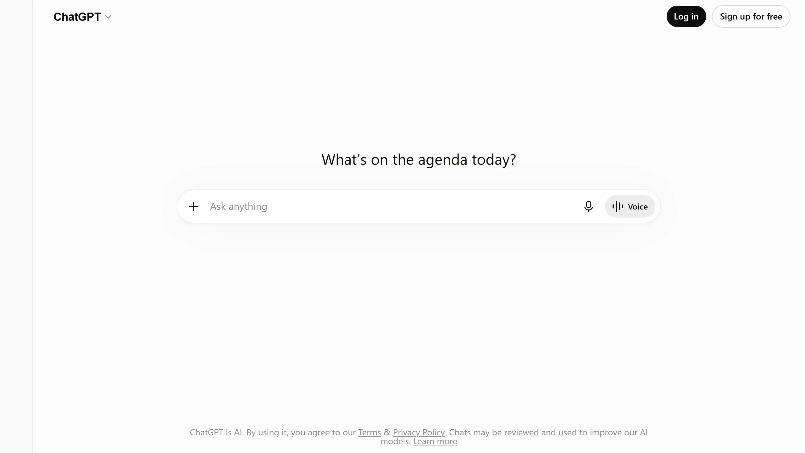 Print da home do ChatGPT mostrando a interface de chat com barra de entrada e histórico de conversas à esquerda