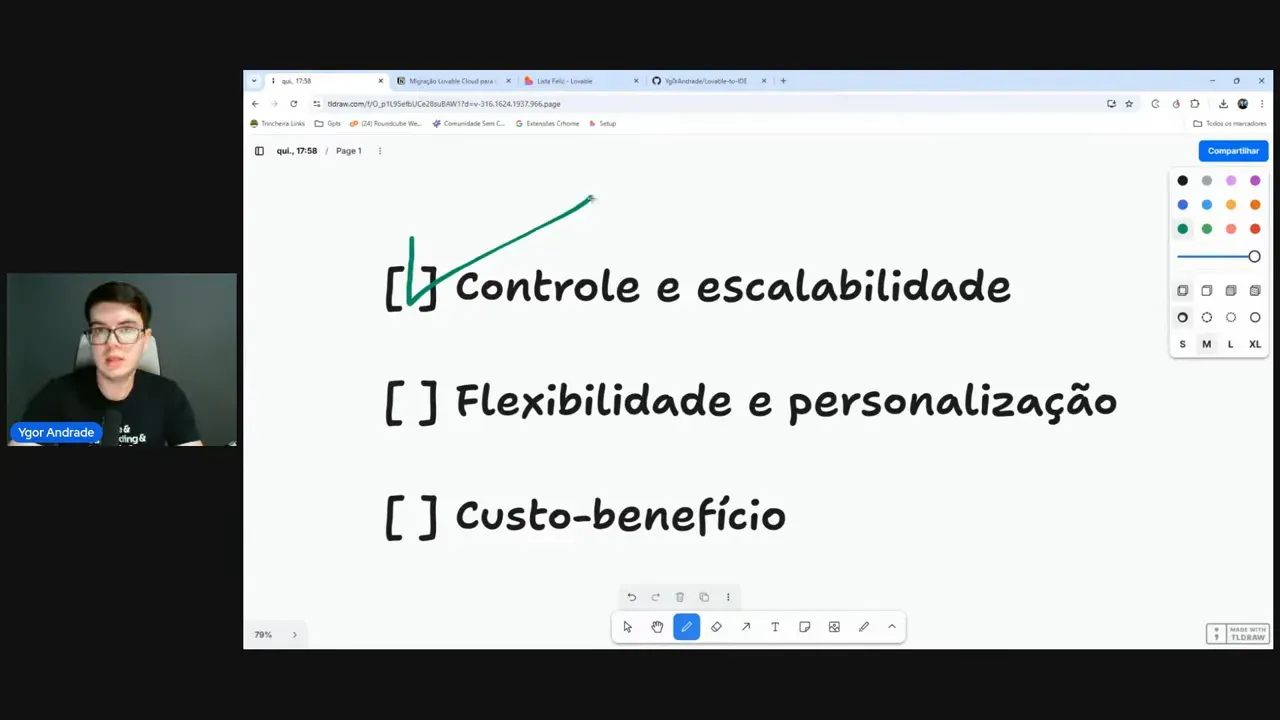 Slide com tópicos de controle e escalabilidade, flexibilidade e personalização e custo-benefício no contexto da migração