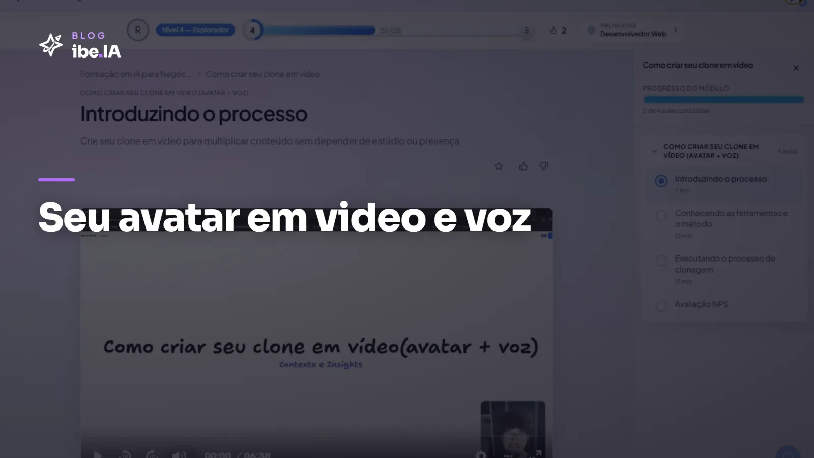 Clone IA em Vídeo e Voz: o módulo que ensina avatar em movimento com voz própria