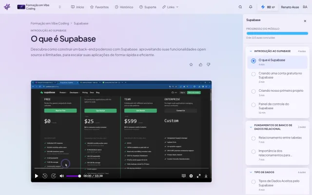 Supabase: o módulo da Formação em Vibe Coding do ibe.IA que ensina banco de dados, RLS e auth na prática