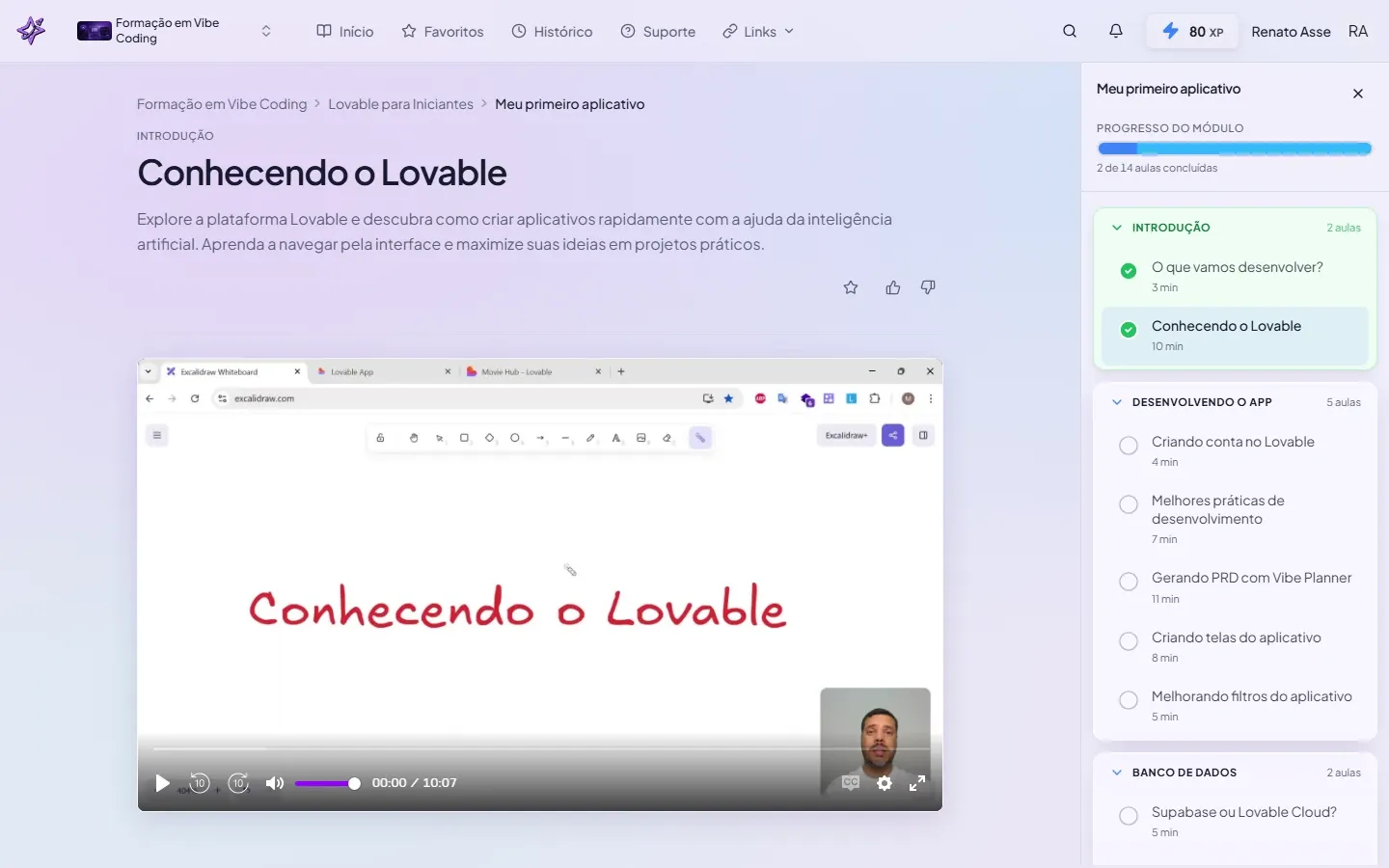 Primeira aula do módulo, conhecendo o Lovable