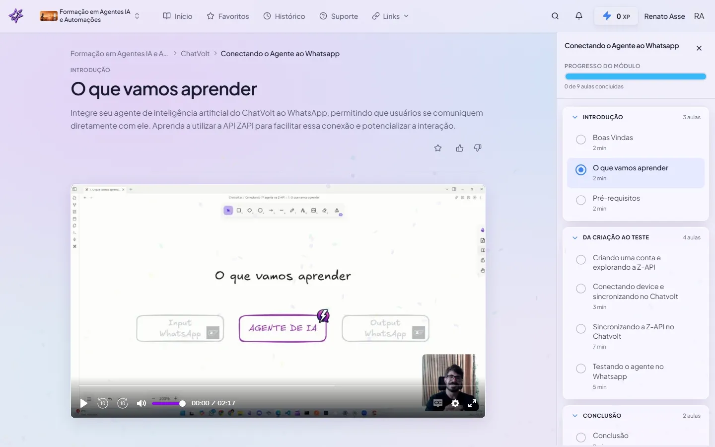 Primeira aula do módulo, da seção Introdução