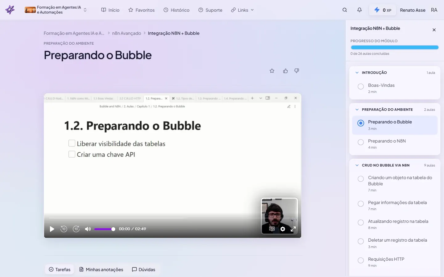 Print da primeira aula do módulo