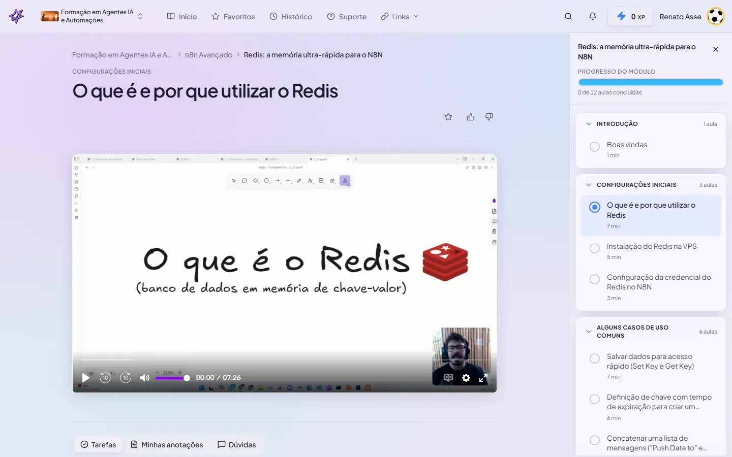 Print da aula O que é e por que utilizar o Redis dentro do módulo Redis na Formação em Agentes IA do ibe.IA