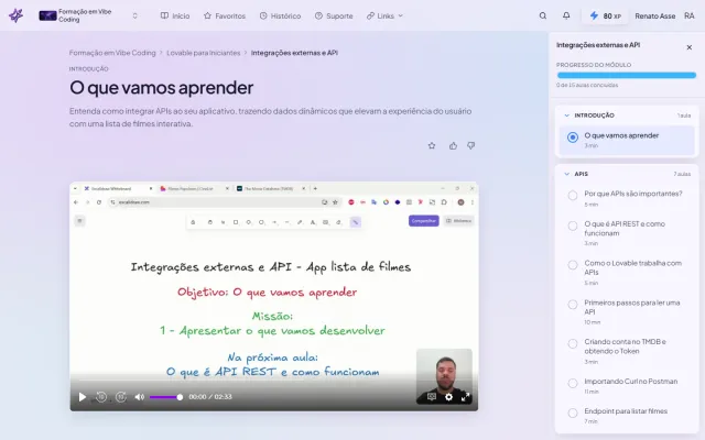 Integrações externas e API no Lovable: o módulo que ensina a conectar seu app ao mundo real