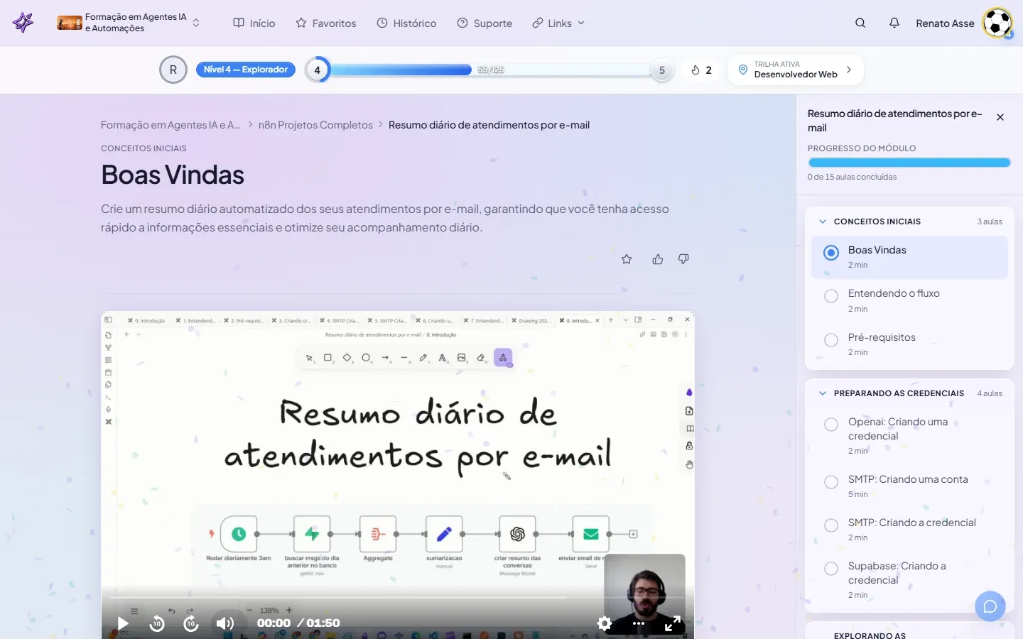 Módulo Resumo diário de atendimentos por e-mail no curso do ibe.IA