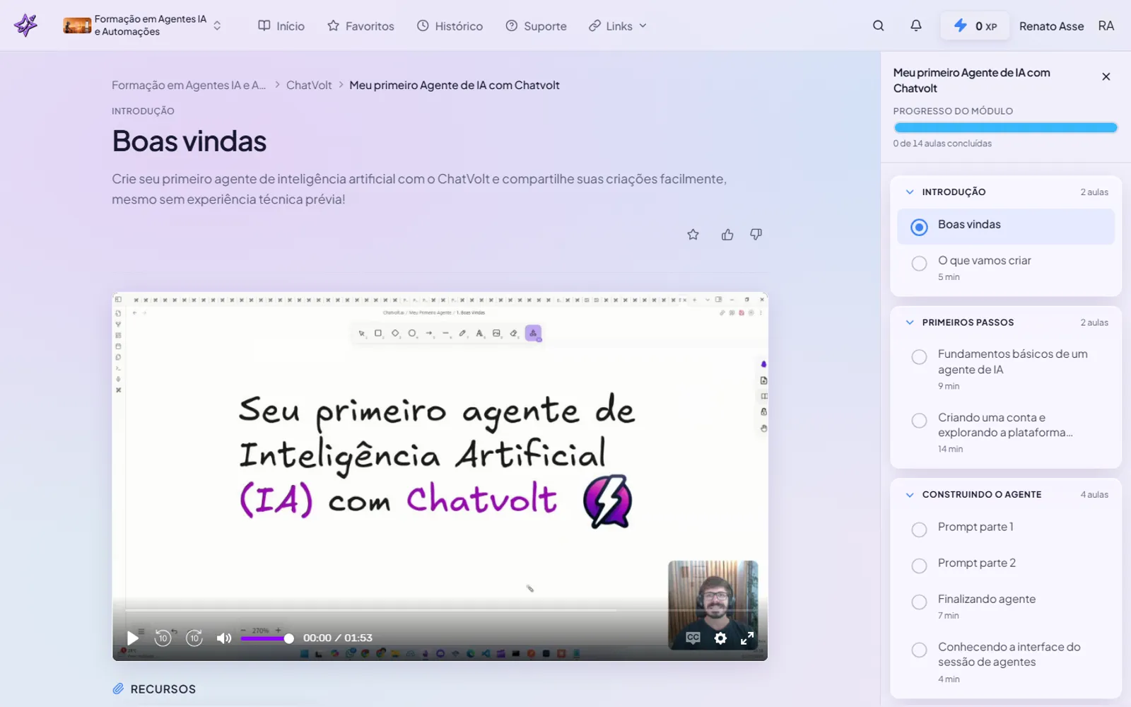 Meu Primeiro Agente IA no ChatVolt: o módulo da Formação em Agentes IA que tira o primeiro agente do papel em 30 minutos