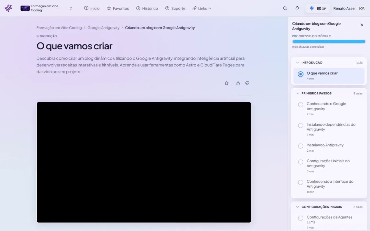 Blog com Google Antigravity: o módulo da Formação em Vibe Coding do ibe.IA que ensina criar blog