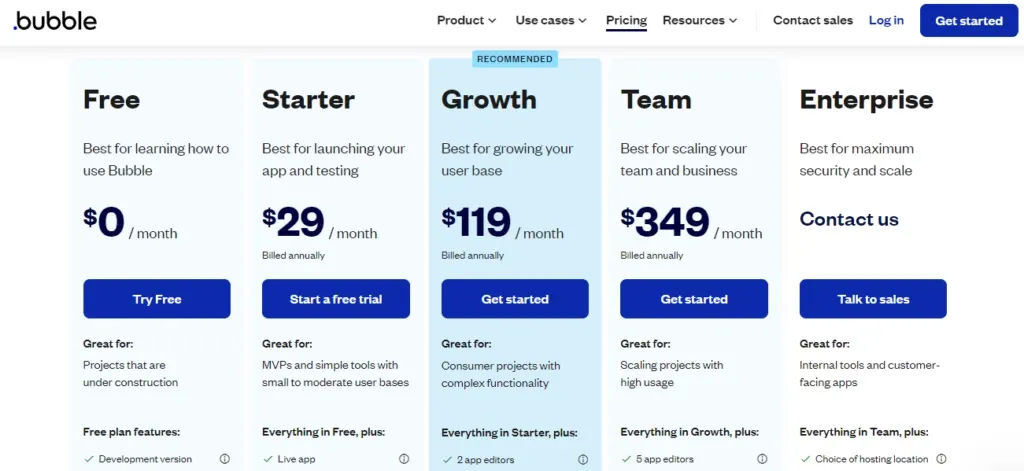 Bubble: Preços e Planos.