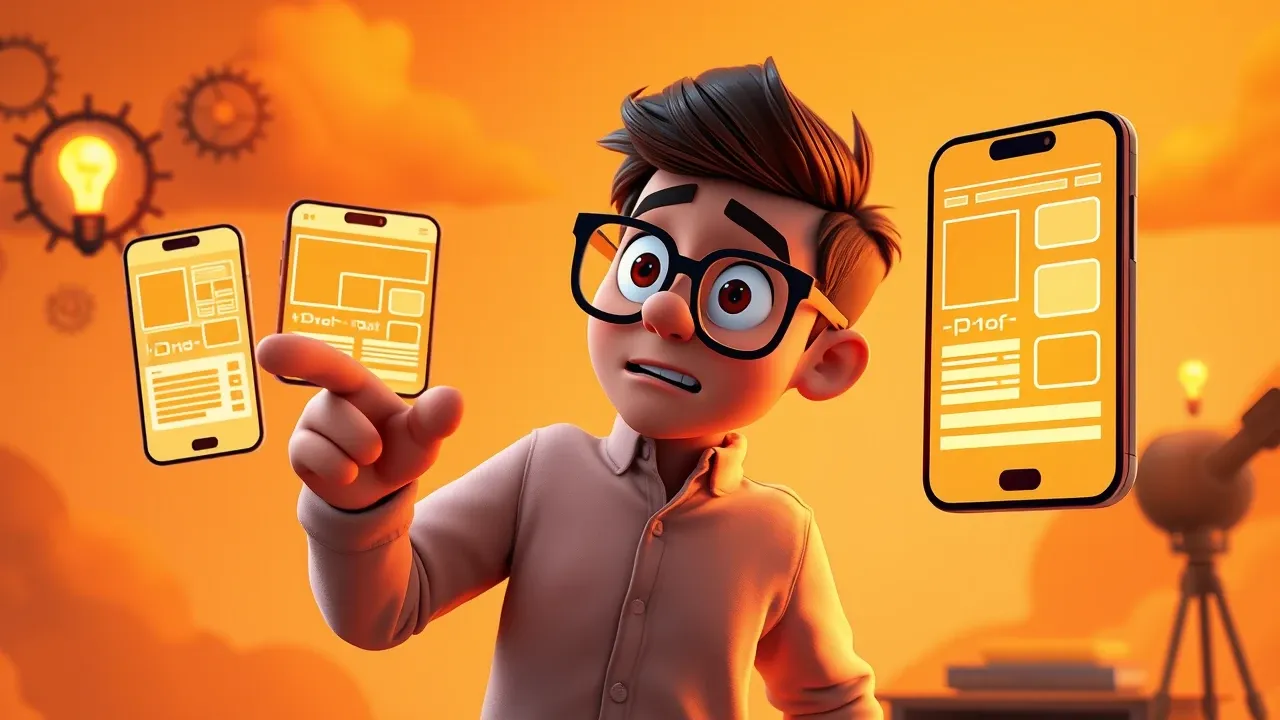 Ilustração de criador de apps escolhendo entre três abordagens de projeto com IA