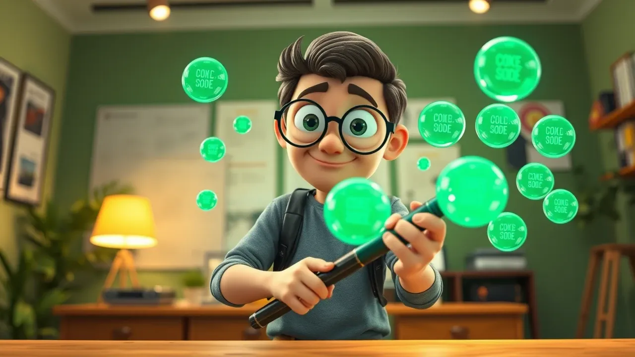 Desenvolvedor criativo com óculos trabalhando em agentes emerald ao invés de mockups cinzas de SaaS