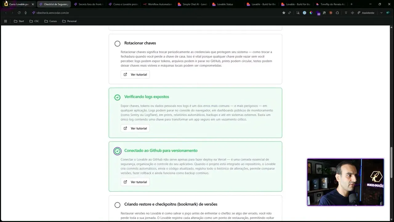 Checklist de segurança Vibe Check